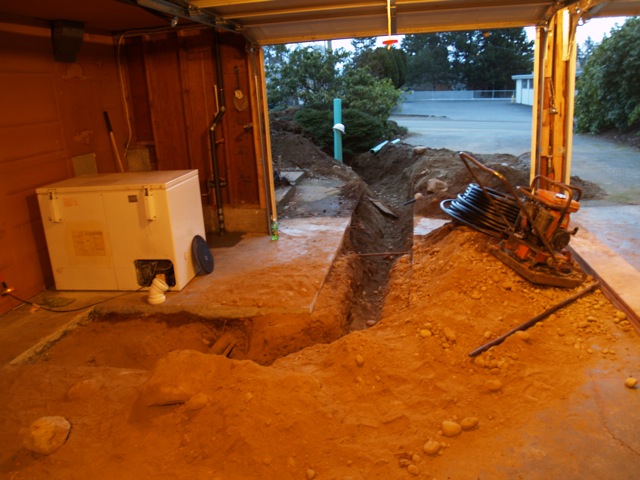 Trench in the garage