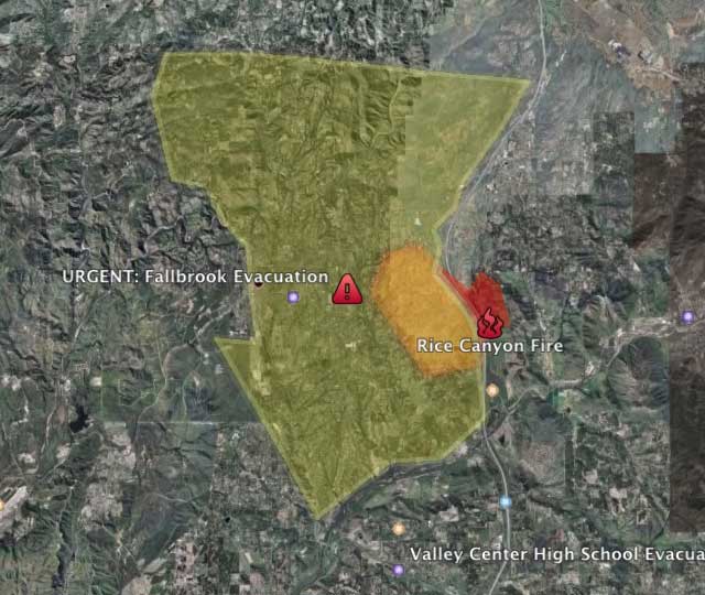 Fallbrook Evacuation Area